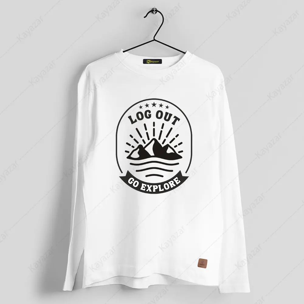 Men's Full Sleeves Round Neck T-Shirt Logout (Permanent Print)