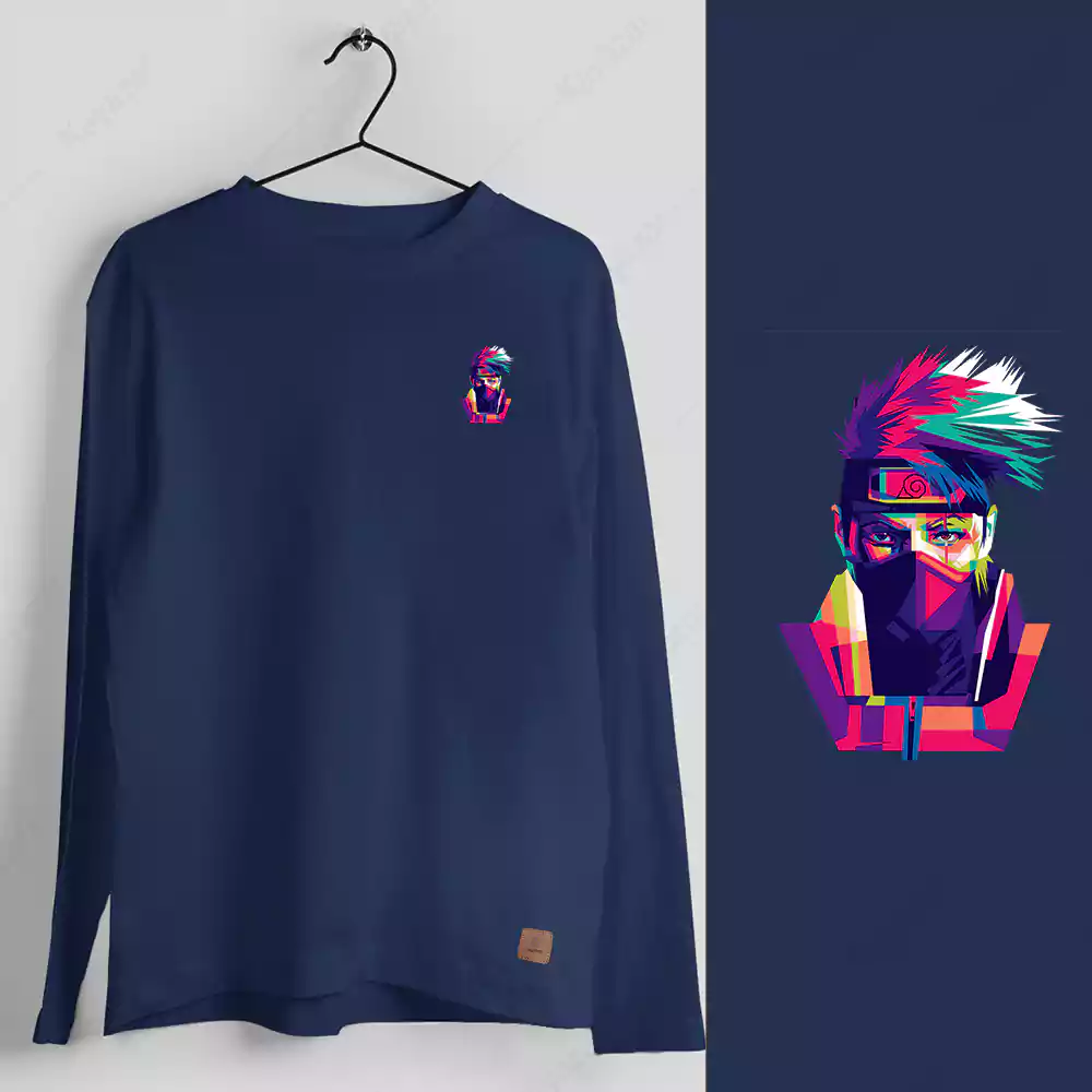 Men's Full Sleeves Round Neck T-Shirt Naruto-2 (Permanent Print)