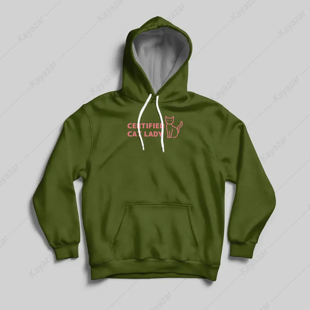 Girls Permanent Print Hoodies - Cat Lady