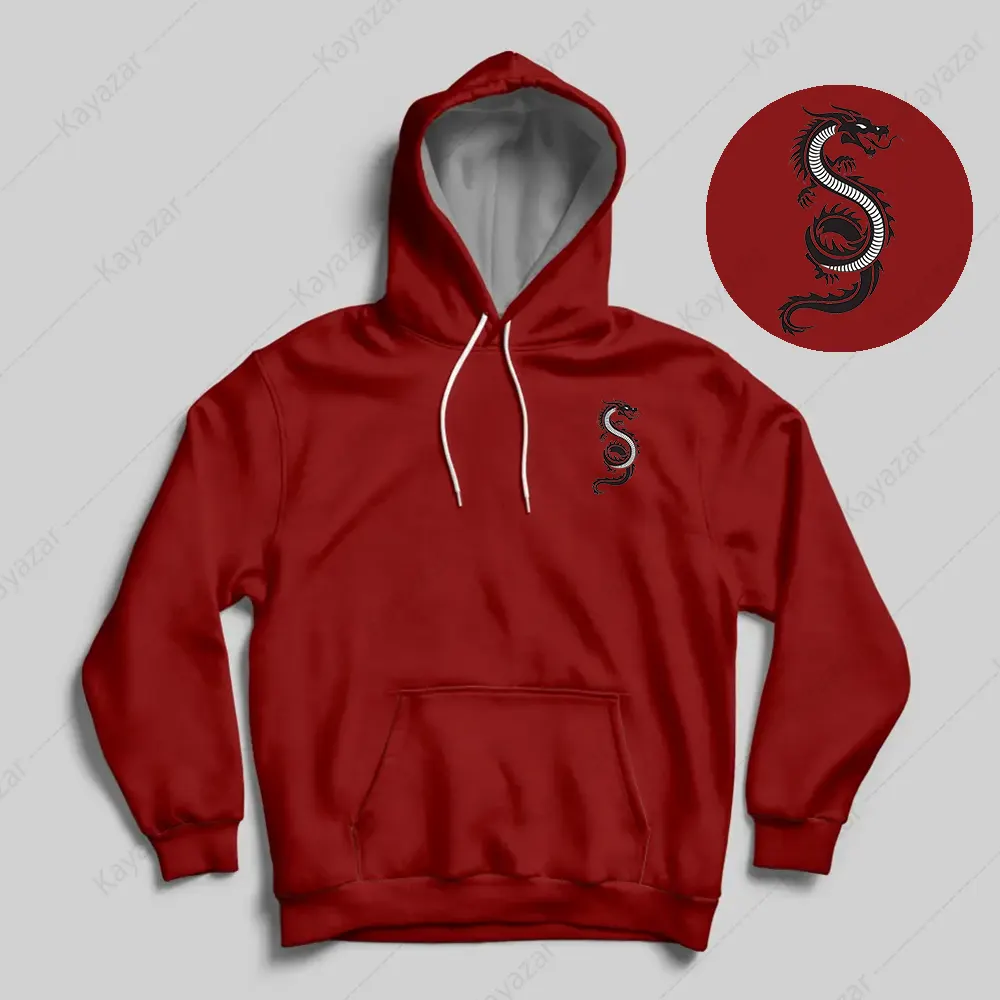 Permanent Print Hoodies For Unisex - Black Dragon