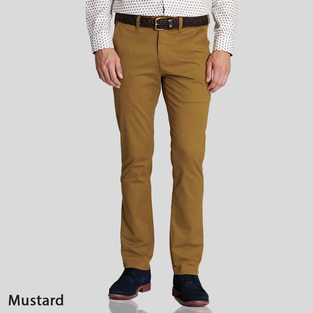 Men's Mustard Cotton Chinos Dress Pant