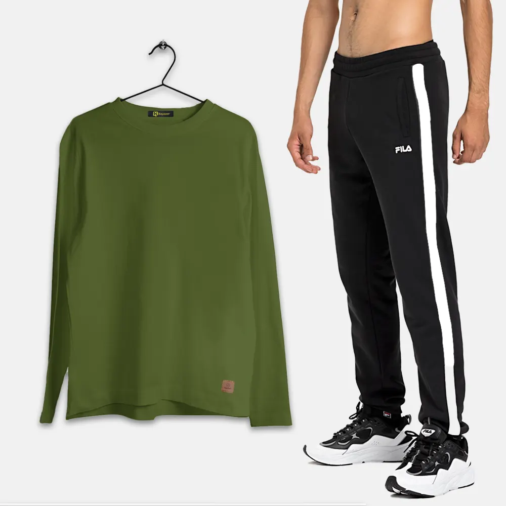Branded Men's Running Suit, Full Sleeve T-Shirt