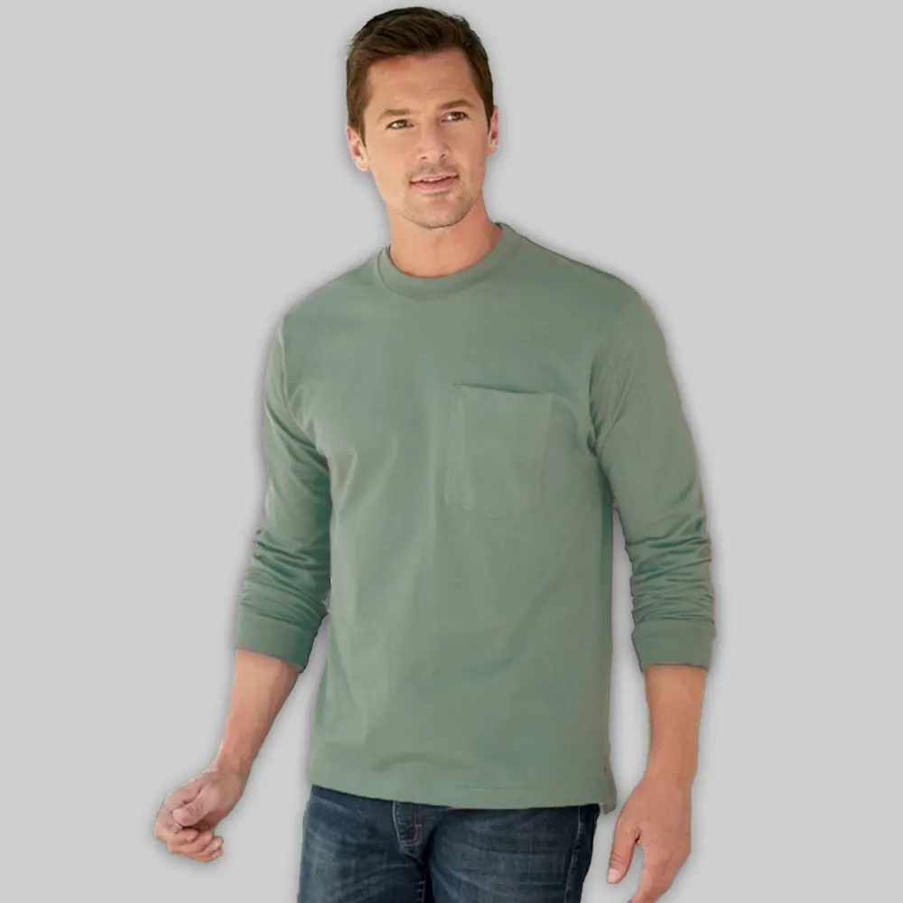 Cotton Full Sleeves T-Shirt Round Neck with Pocket