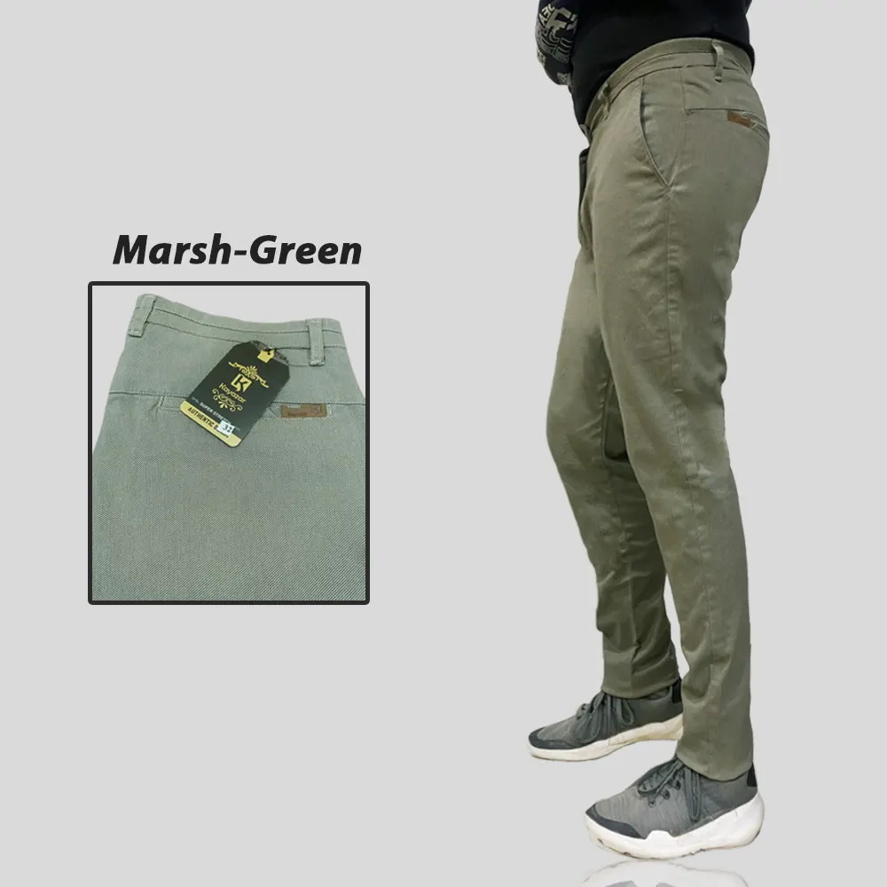 Men's Cotton Narrow-Bottom Stretchable Dress Pants (Chinos) Pack of 3