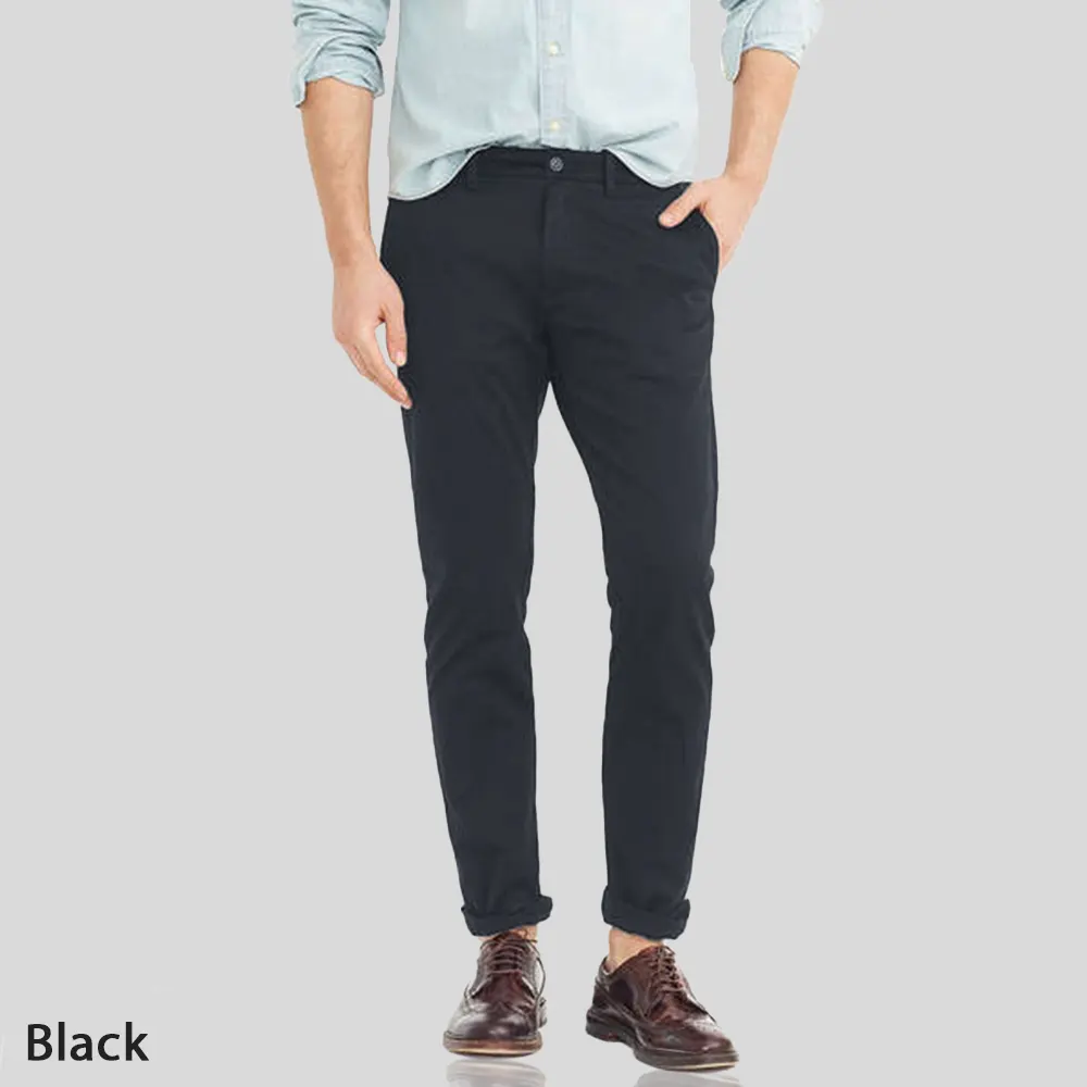 Men's Black Cotton Chinos Dress Pant