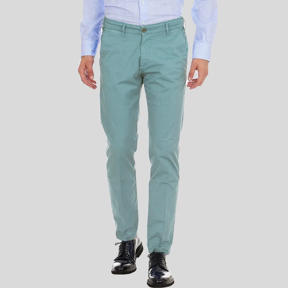 Men's Light Green Cotton Chinos Dress Pant