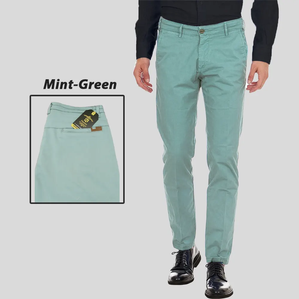 Men's Cotton Narrow-Bottom Stretchable Dress Pants (Chinos) Pack of 2