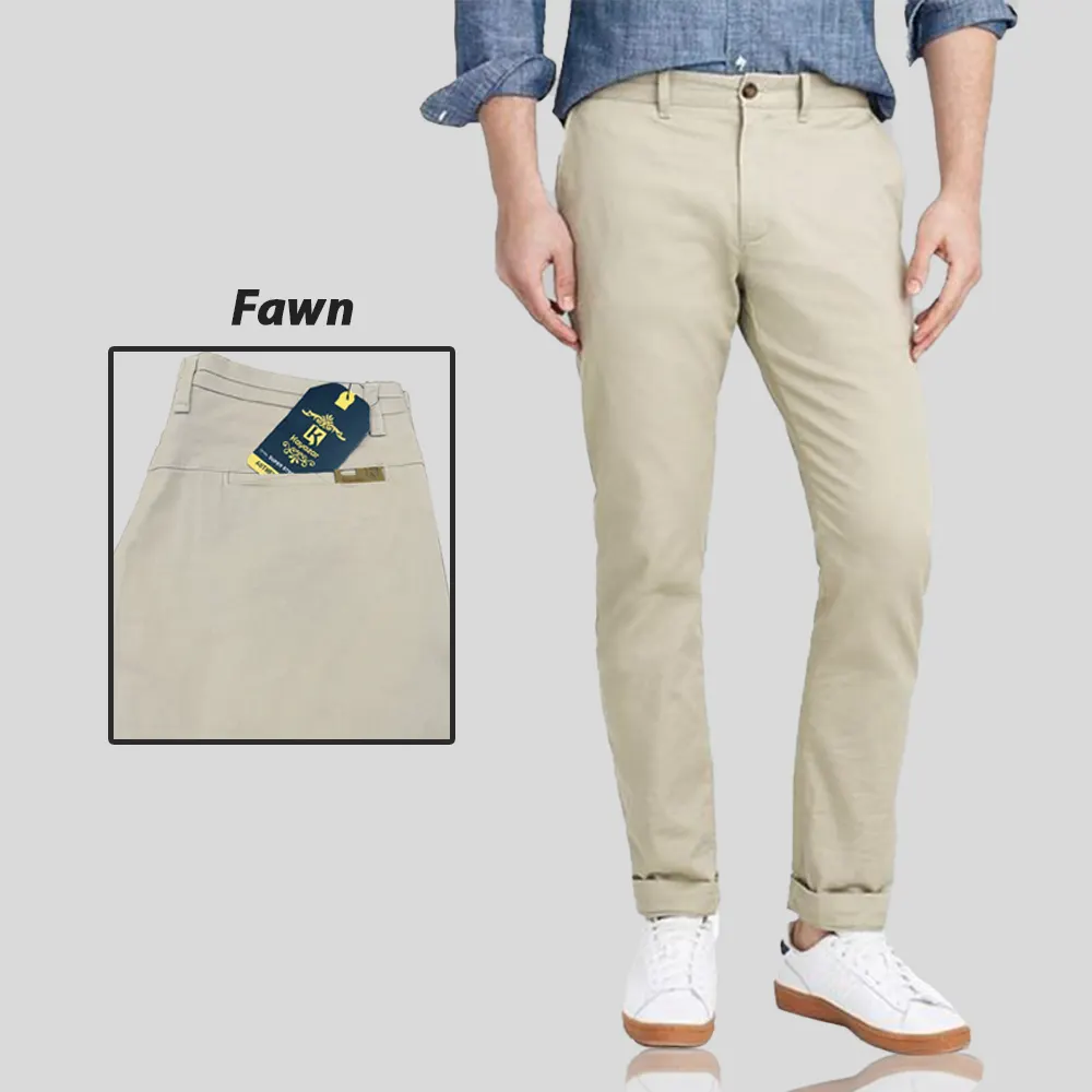 Men's Cotton Narrow-Bottom Stretchable Dress Pants (Chinos) Pack of 2