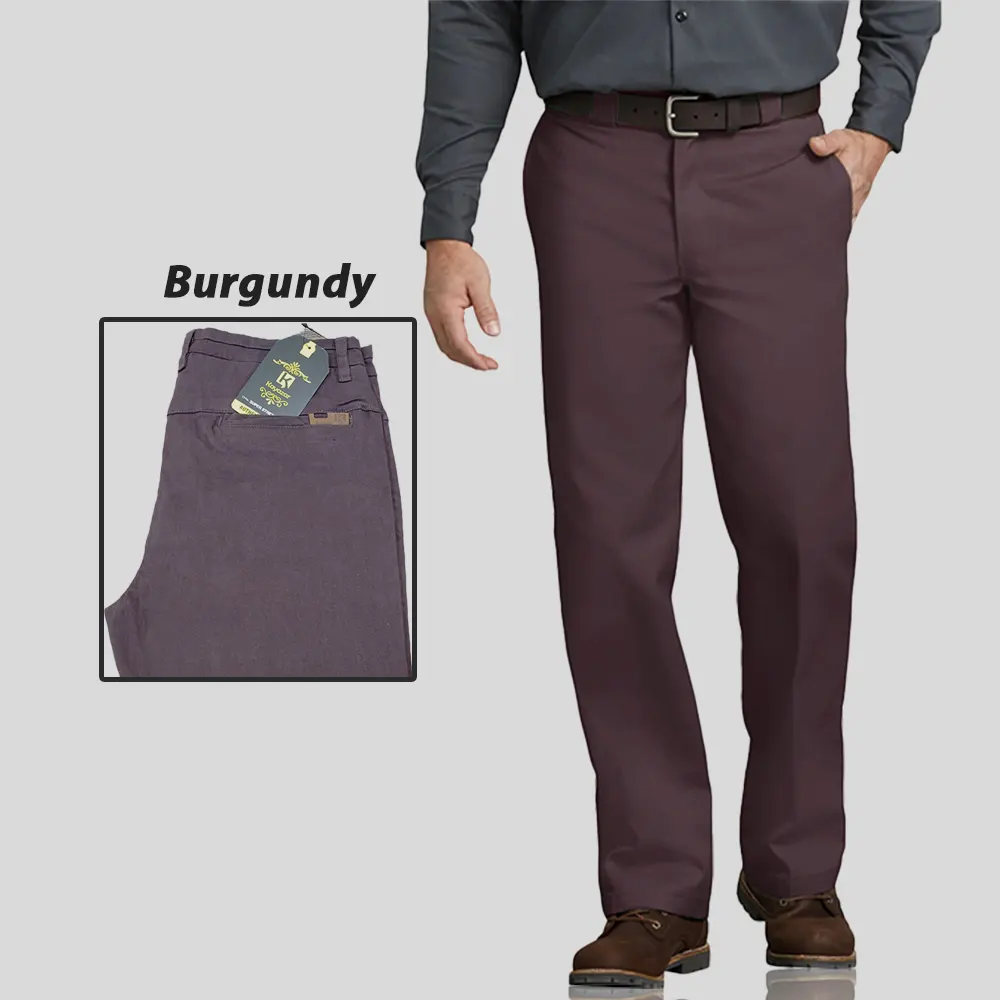 Men's Cotton Narrow-Bottom Stretchable Dress Pants (Chinos) Pack of 2