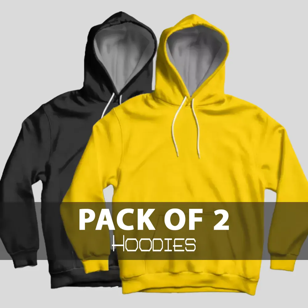 Pack of 2 Unisex Plain Hoodies