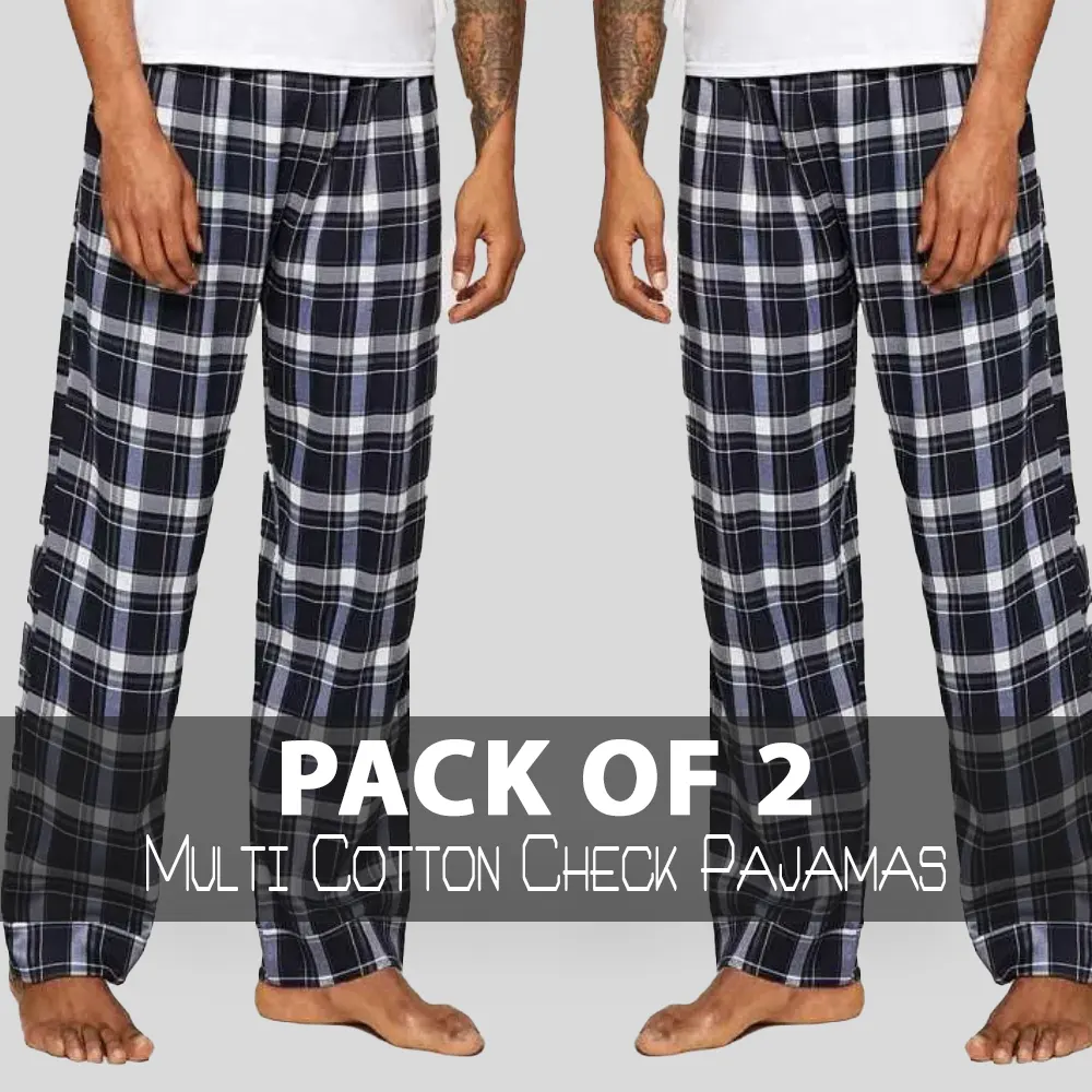 Buy Men's Straight Pattern Cotton Pajama's Check-Print - Kayazar