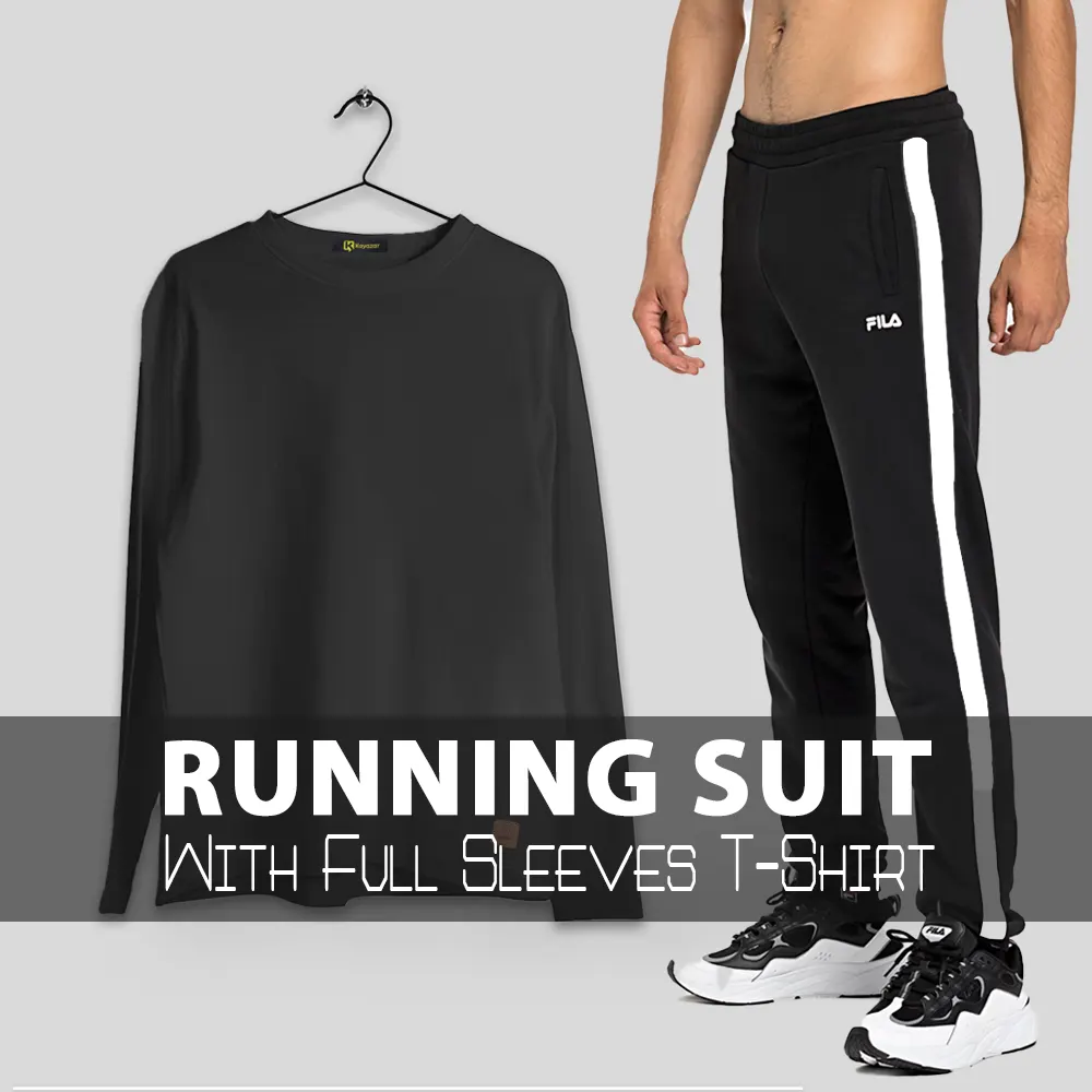 Branded Men's Running Suit, Full Sleeve T-Shirt
