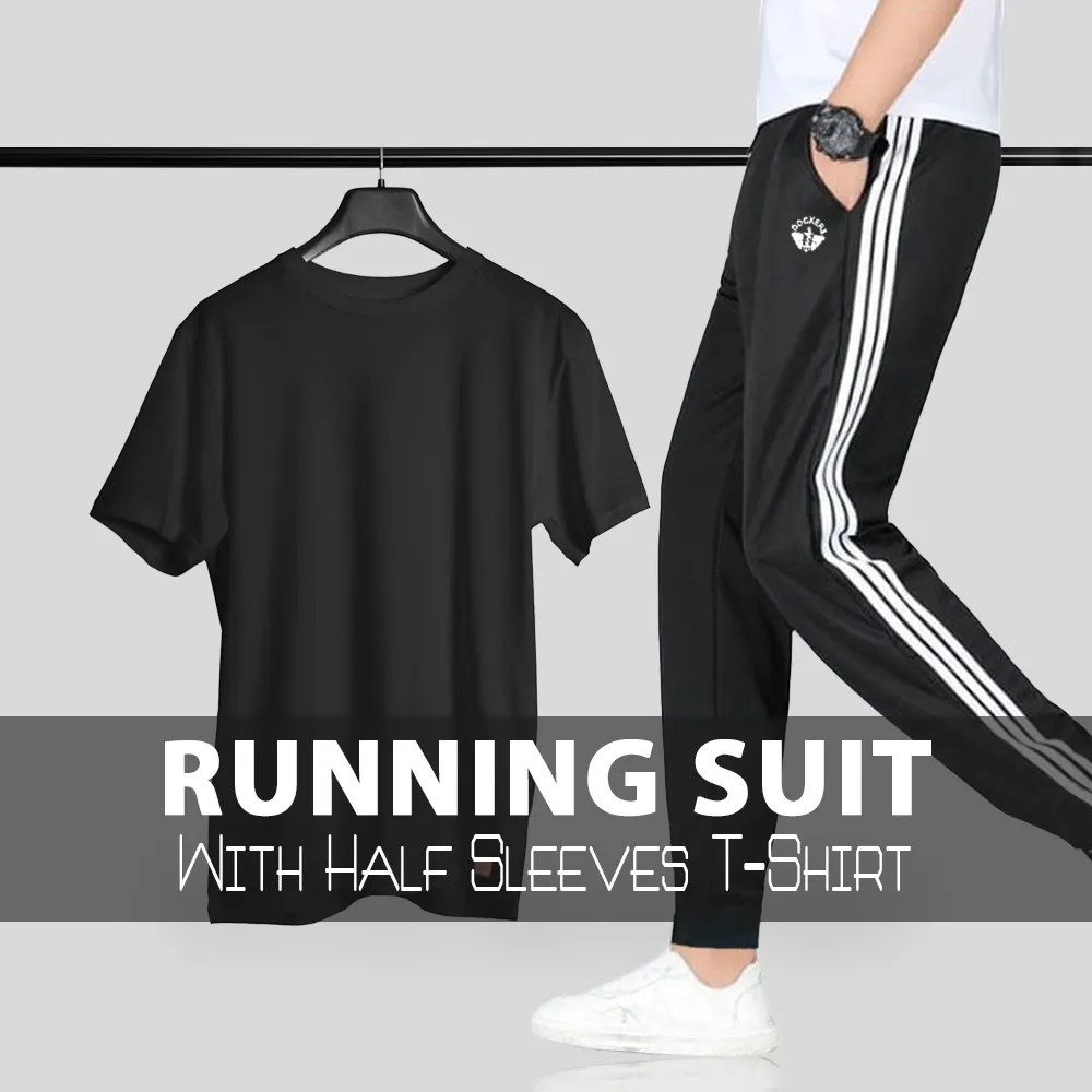 ADIDAS PRINTED HALF SLEEVES T-SHIRT+TRACK PANT