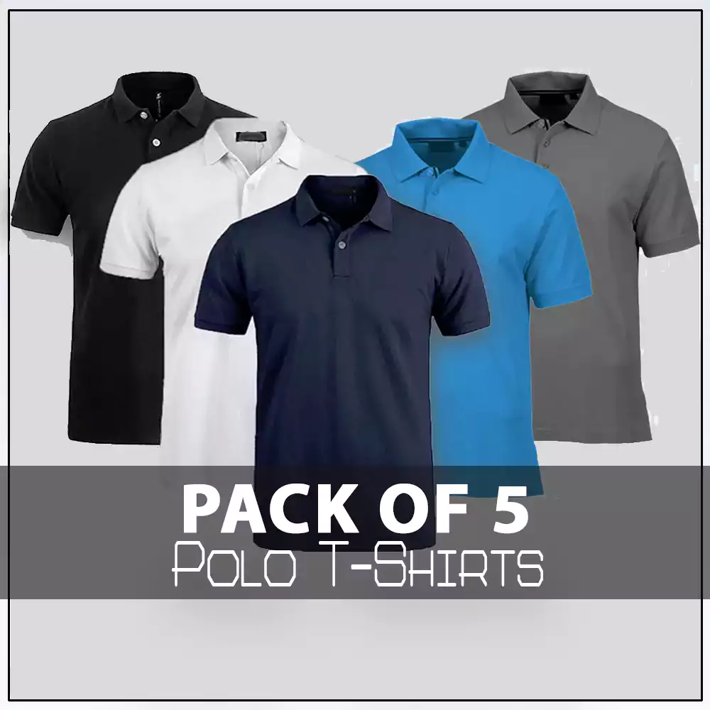 Kayazar Men's Polo T-Shirts Pack Of 5