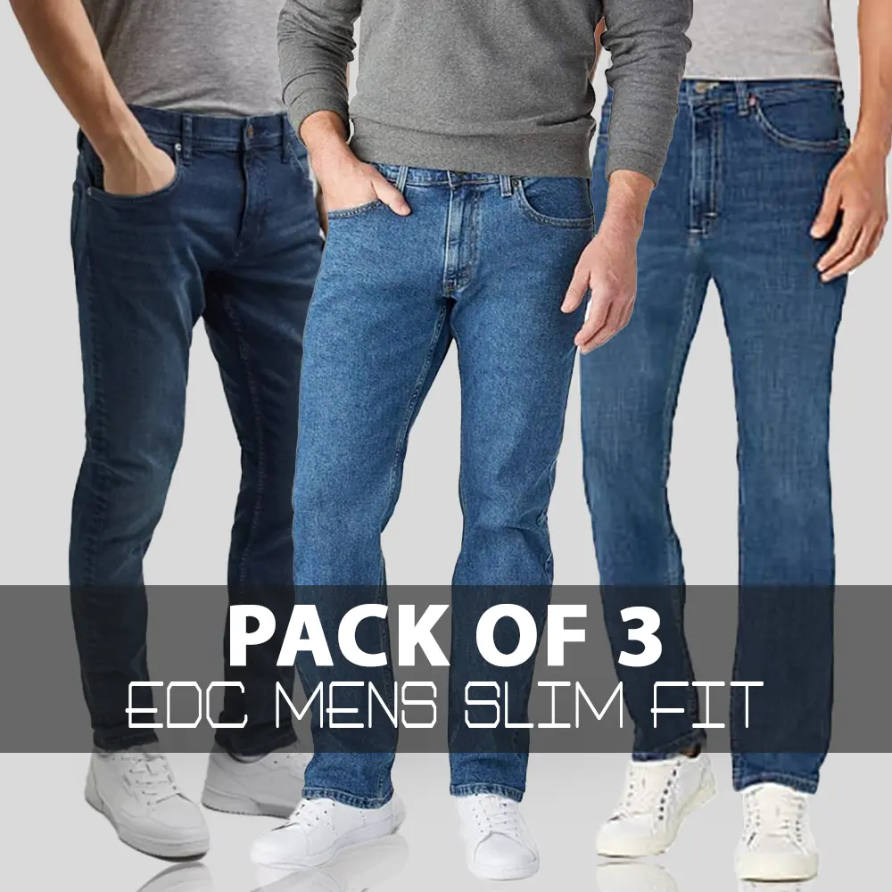 EDC or H&M Men's Slim Fit Branded Stretchable Jeans Pack Of 3