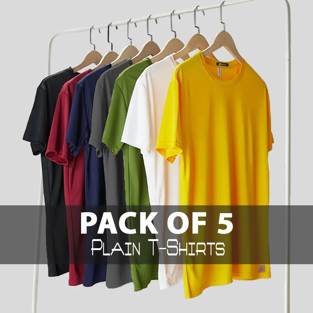 Buy Men's Plain Round Export Quality Pack Of 5 Online in Pakistan