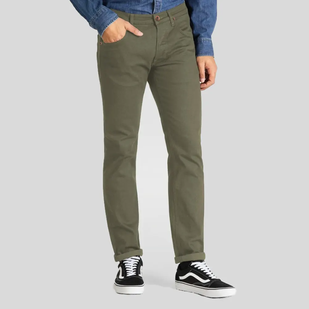 Men's Stretchable Cotton Jeans Pants Straight-Pattern