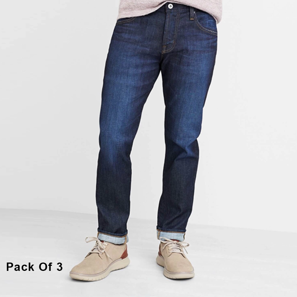 Mango Men's Straight Pattern Branded Jeans Pack Of 3