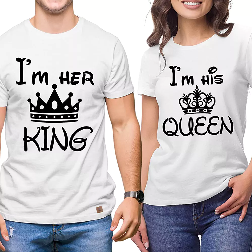 Couple Permanent Print T-Shirt White Art 005