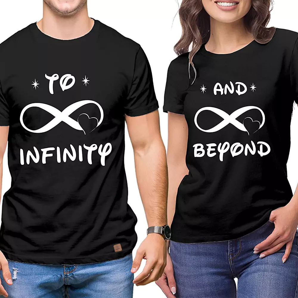 Couple Permanent Print T-Shirt To Infinity & Beyond