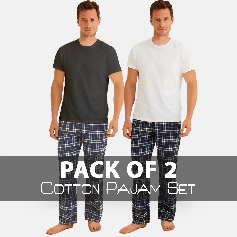 Pack of 2 Branded Night Suite for Men's With Half Sleeve T-Shirt