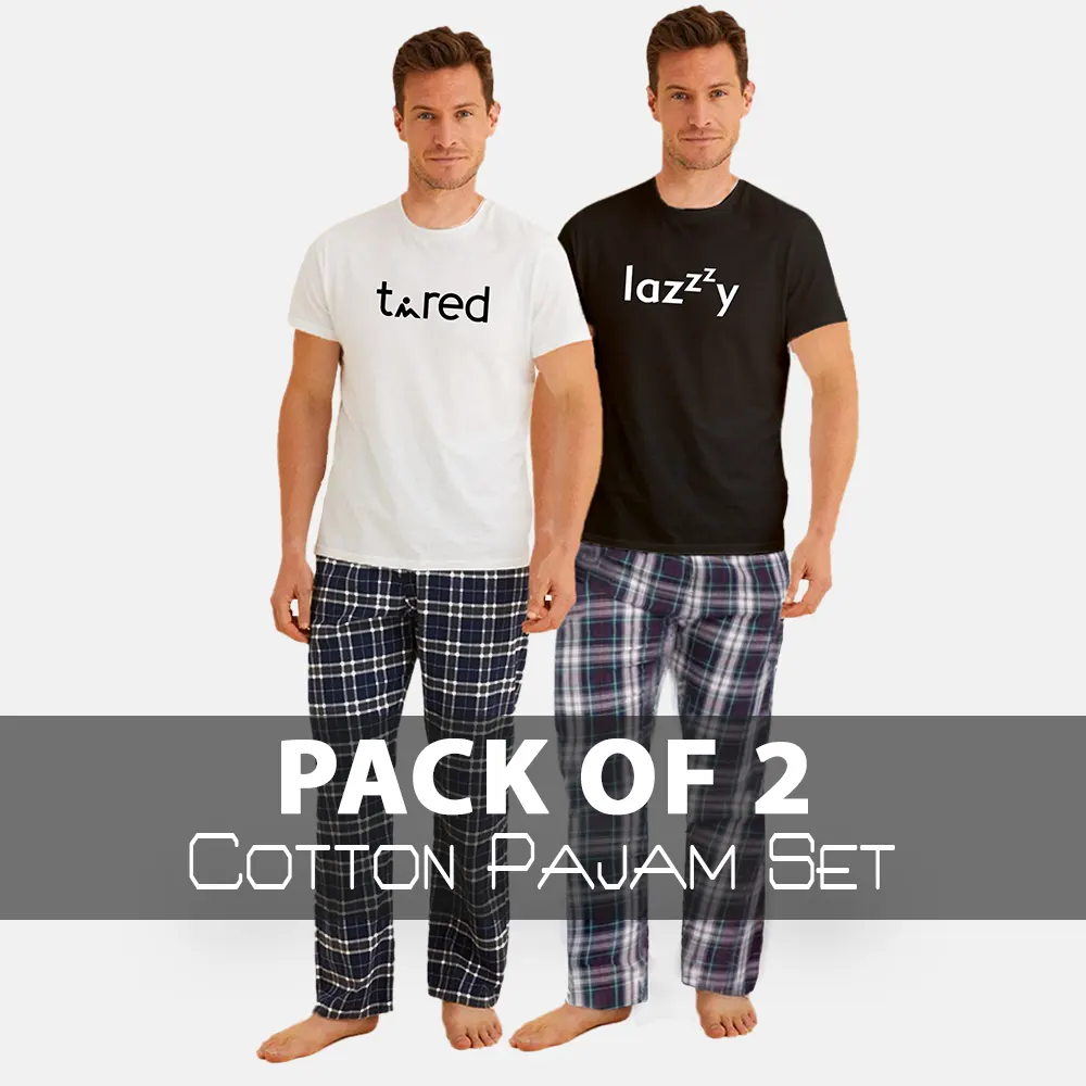 Pack of 2 Branded Night Suite for Men's with Half Sleeve T-Shirt permanent Print
