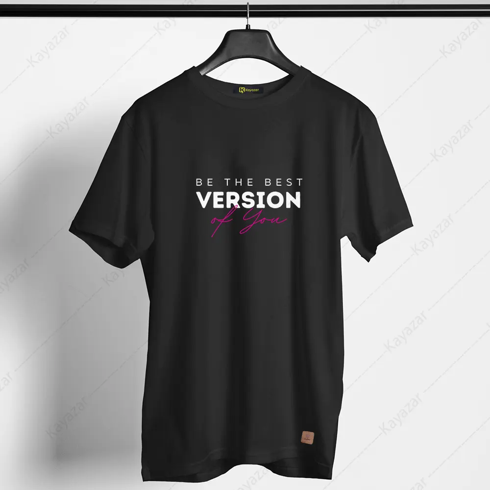 Men's T Shirt Round Neck be-the-best-version-of-your (Permanent Print) Half Sleeves