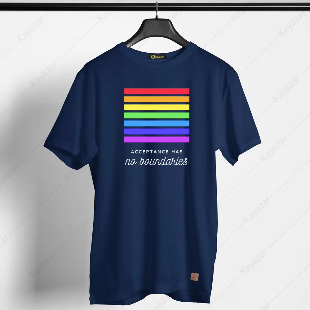 Men's T Shirt Round Neck acceptance-has-no-boundaries (Permanent Print)