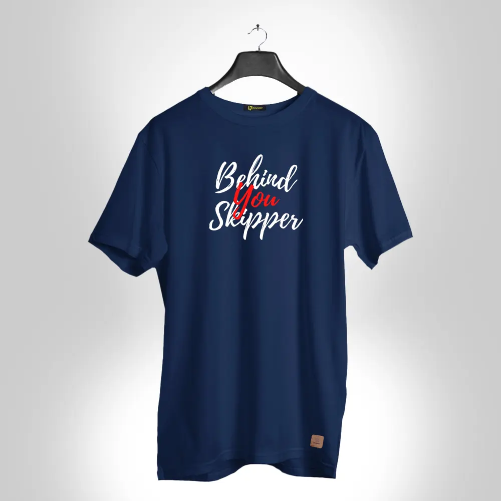 Behind You Skipper 006 Permanent Print Round Neck T Shirt