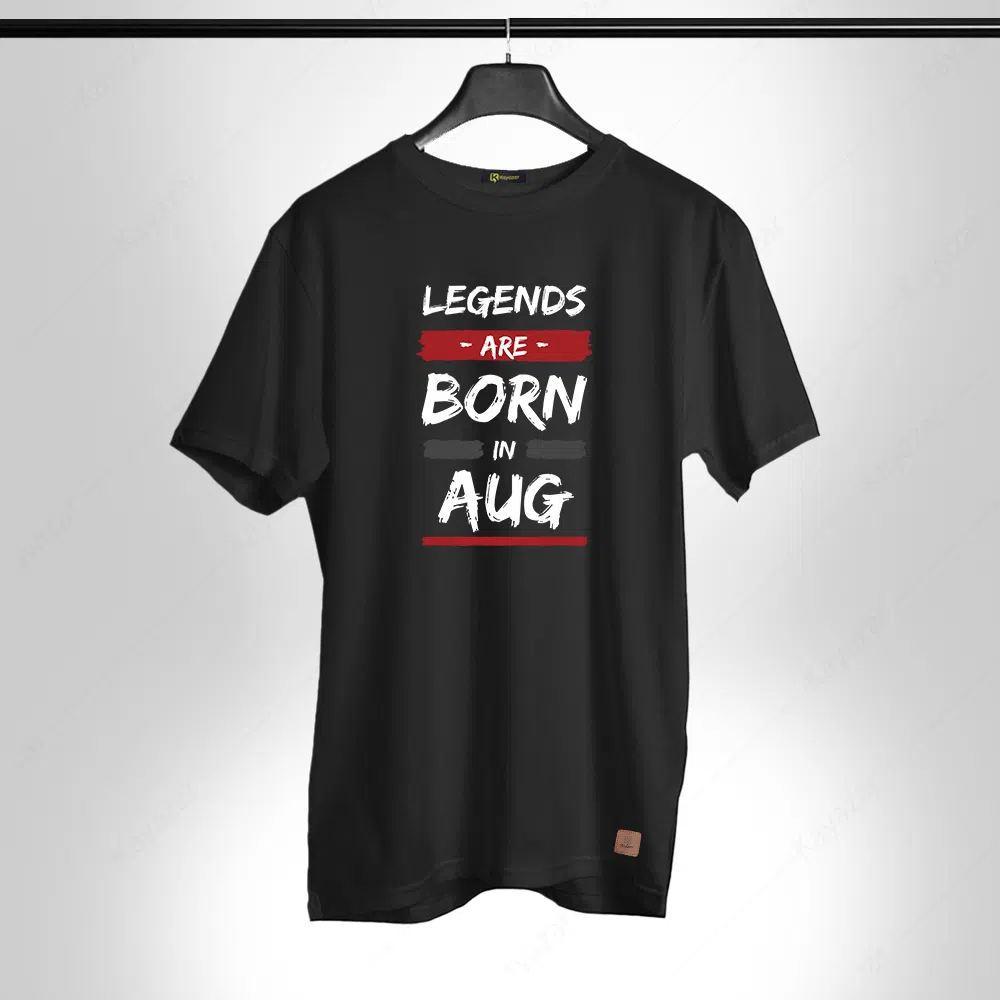 Birthday Gift Round Neck Permanent Print Men T-Shirt Aug-001