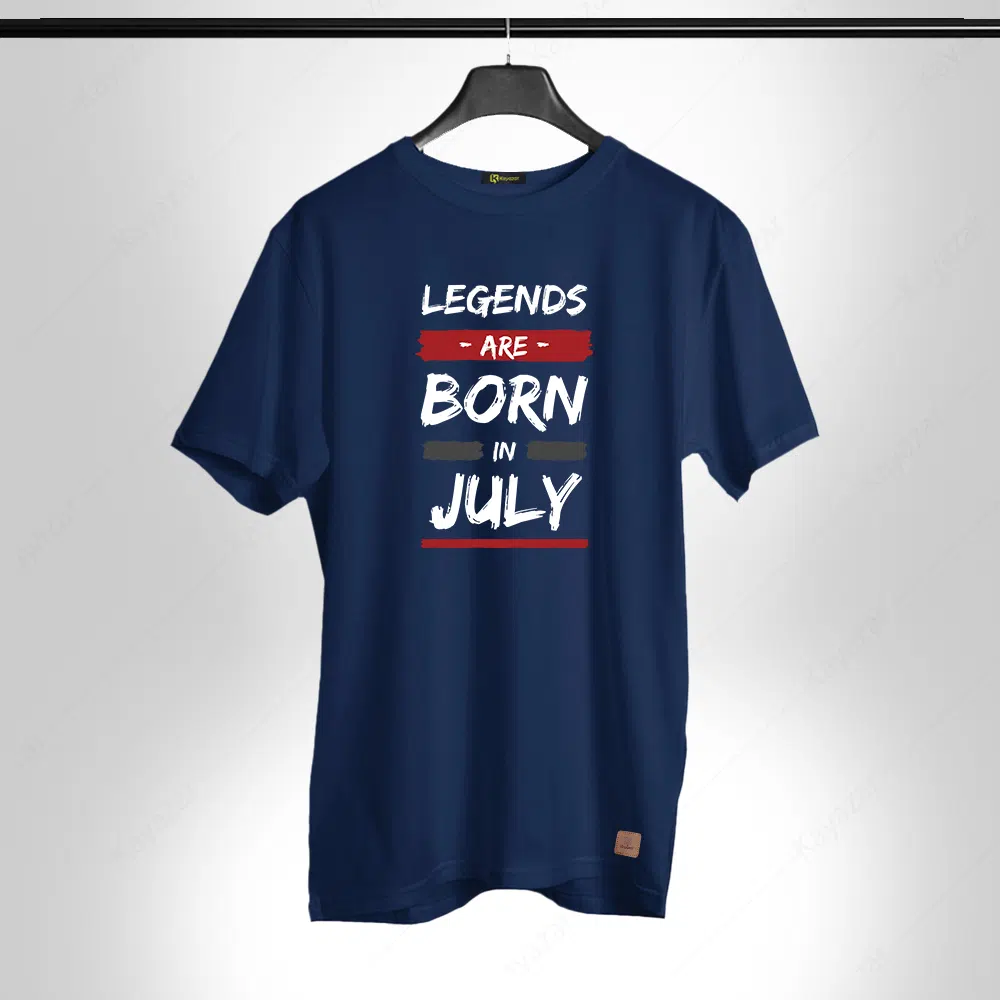 Birthday Gift Round Neck Permanent Print Men T-Shirt July-001