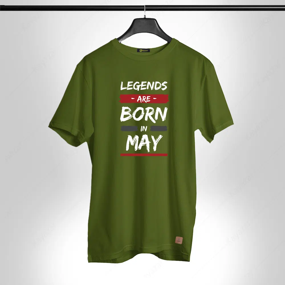 Birthday Gift Round Neck Permanent Print Men T-Shirt May-001