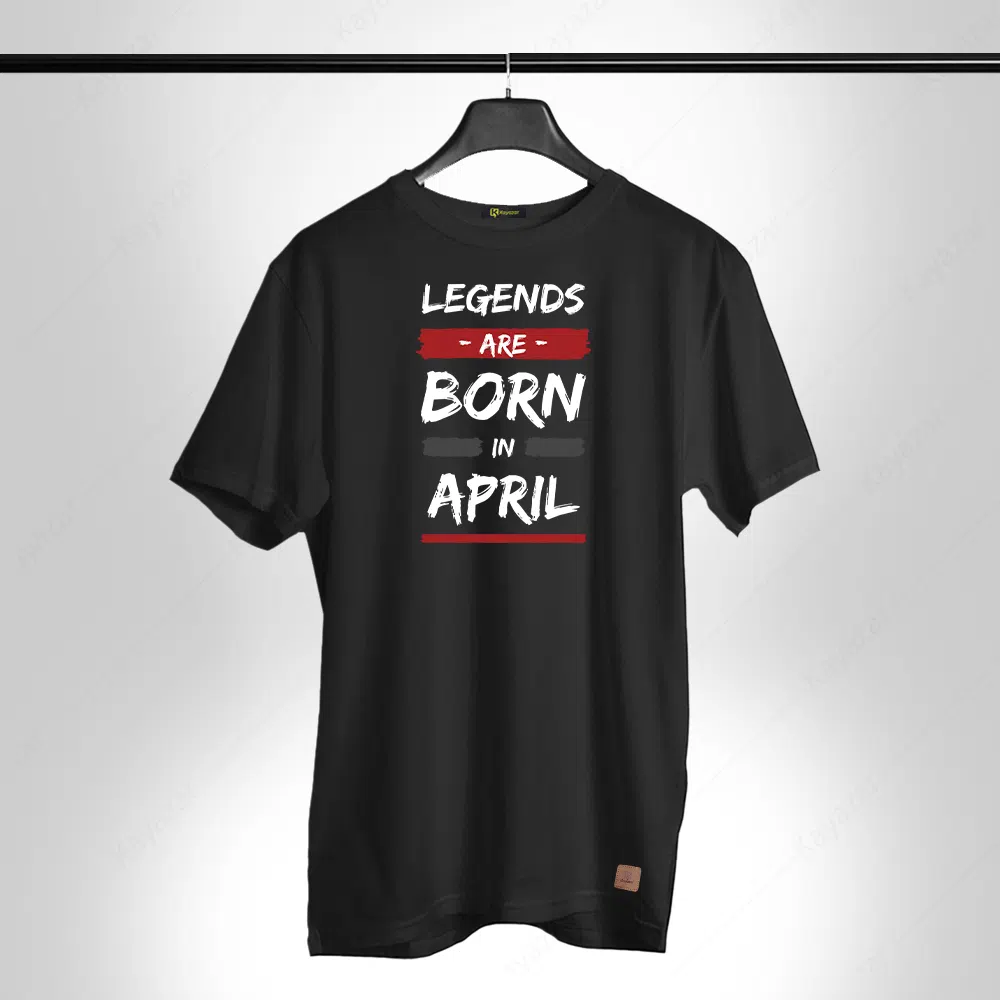 Birthday Gift Round Neck Permanent Print Girls T-Shirt April-001