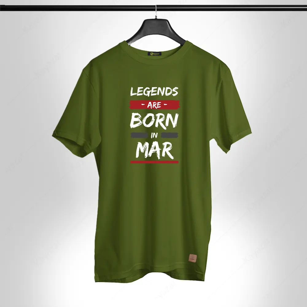 Birthday Gift Round Neck Permanent Print Men T-Shirt March-001