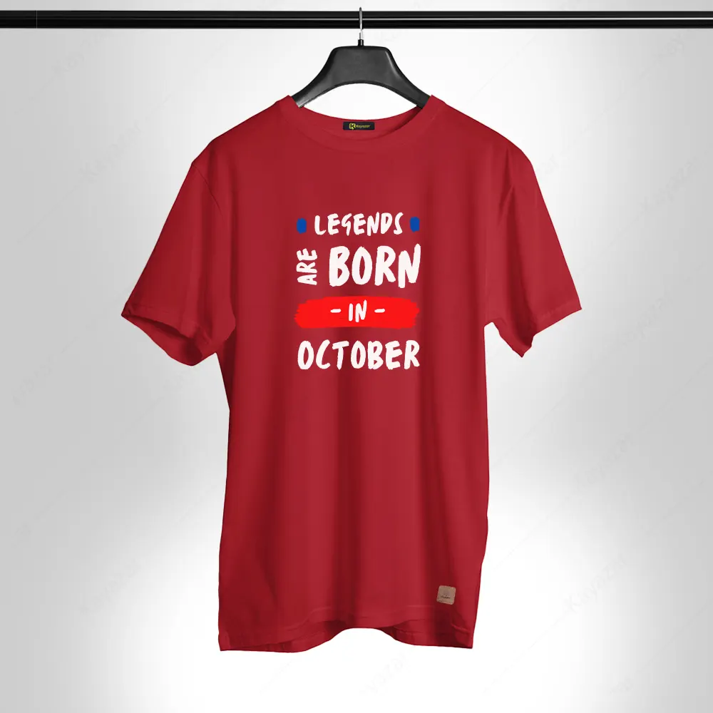 Birthday Gift Round Neck Permanent Print Men T-Shirt Oct-002