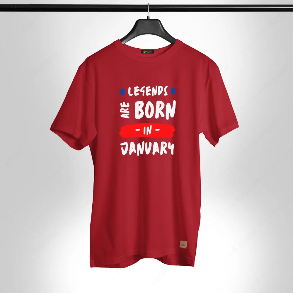Birthday Gift Round Neck Permanent Print Men T-Shirt Jan-002