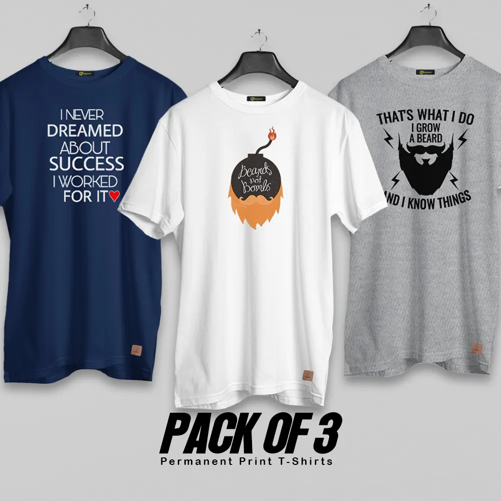 Pack of 3 (I'm a man) Permanent Print T Shirts Deal 030