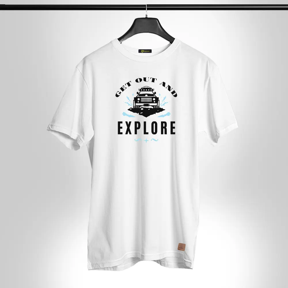 Get Out And Explore Round Neck Permanent Print Half Sleeves T Shirt