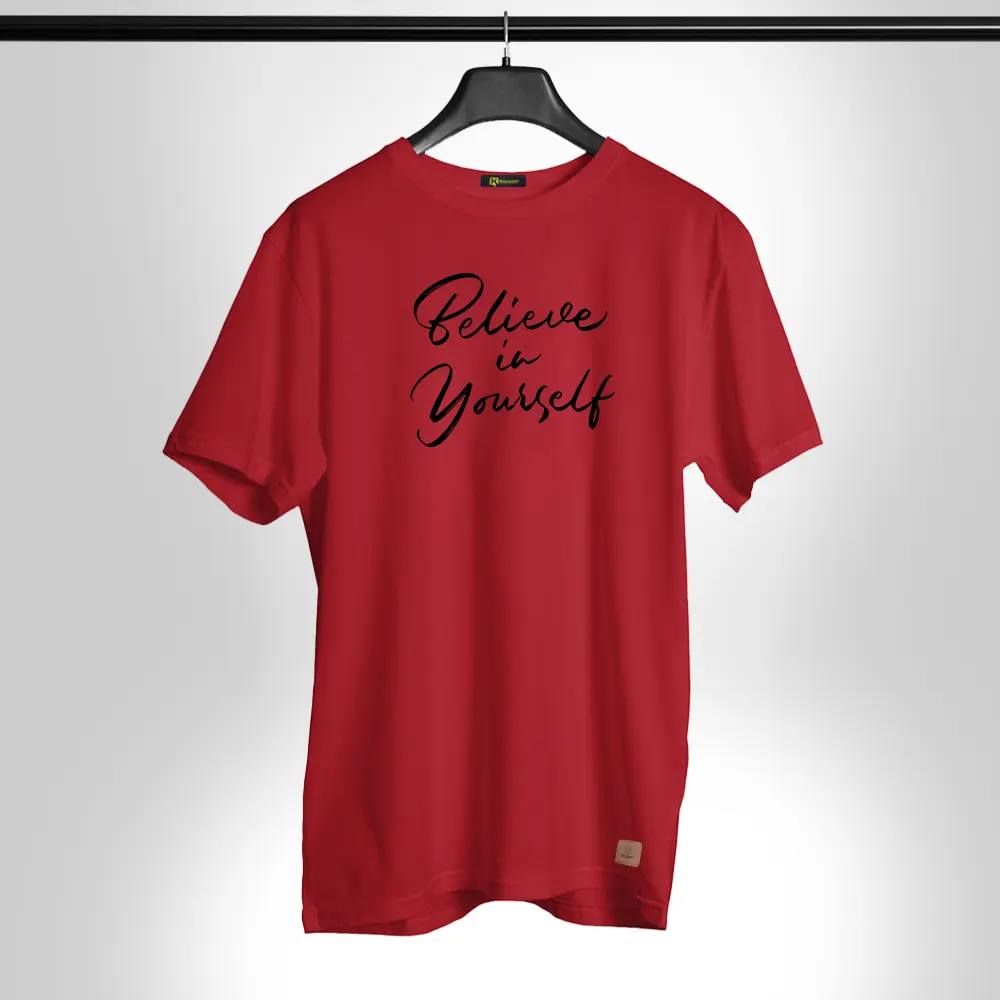 Belive In Yourself-011 Round Neck Permanent Print Half Sleeves T Shirt