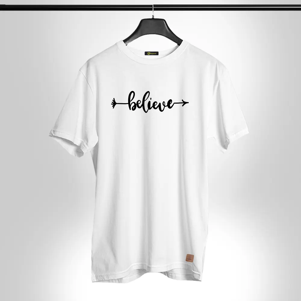 Believe-010 Round Neck Permanent Print Half Sleeves T Shirt