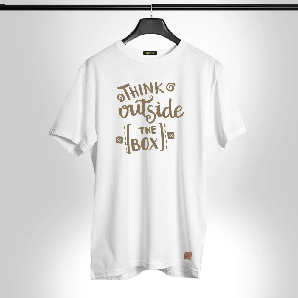 think-outside-the-box-001 Half Sleeves Permanent Print T Shirt