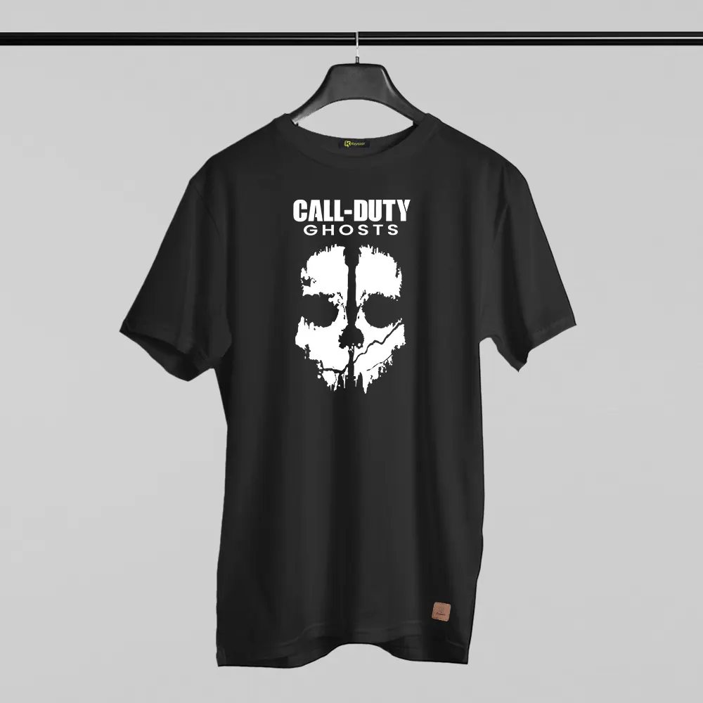 Call Duty Ghost-001 Round Neck Permanent Print Half Sleeves T Shirt