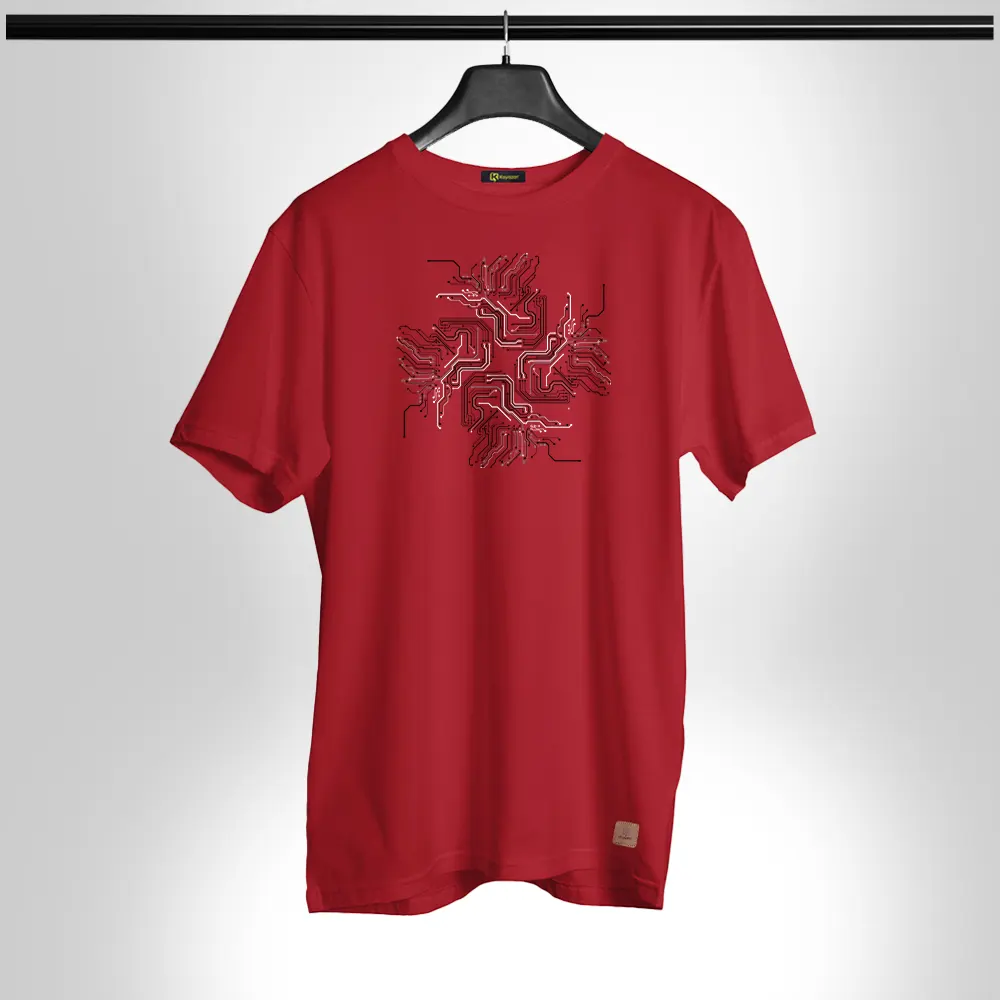 Electronic Signals Permanent Print Round Neck T Shirt Engineer 009