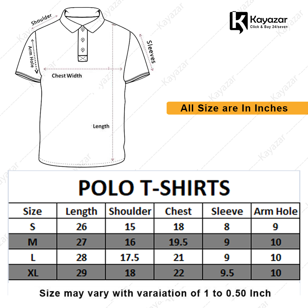 Mens polo t shirt size chart sales
