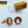 2021 Men's Cufflink R.Gold Crystal Stone Round