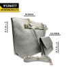 2pcs Large Size Leather Bag Silver