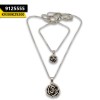 Black rose locket in silver chain