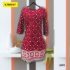Red Printed Sleeves Lawn Kurti 80x80 (KL7860251277)