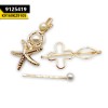 Fashionable Metal Pin Star Fish & Pearls Pack Of 3